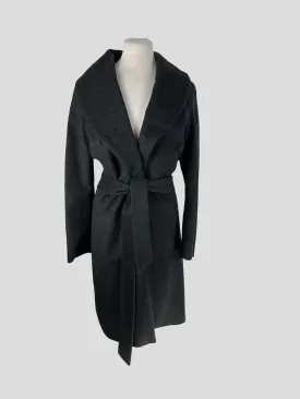 Emel & Aris dark grey wool & cashmere smart heated coat size UK16/US12