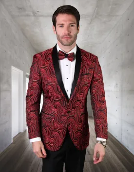 Fancy Jacket With Matching Bow Tie.| RJ-104| Red