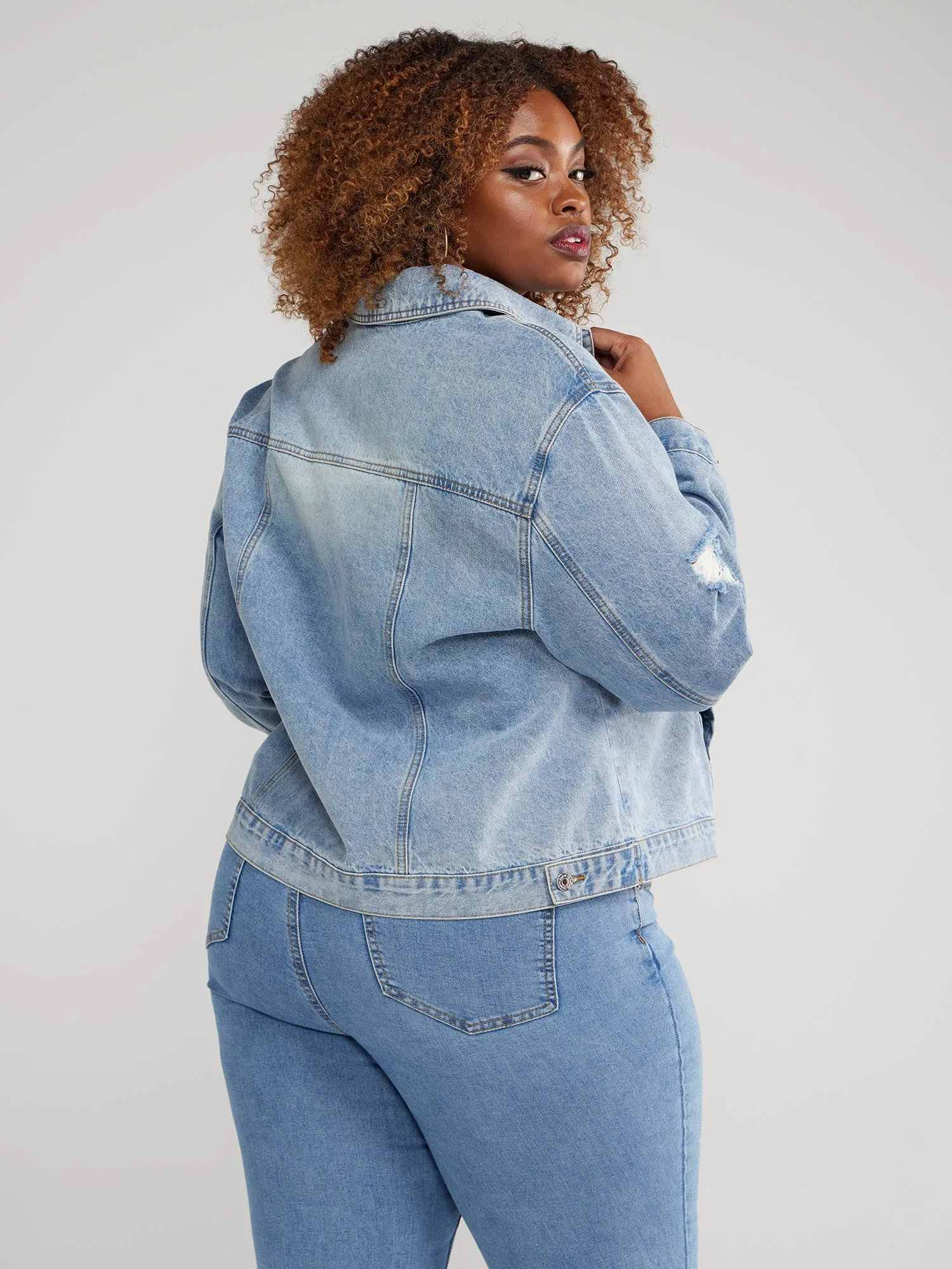 Fashion To Figure - Destructed Denim Jacket