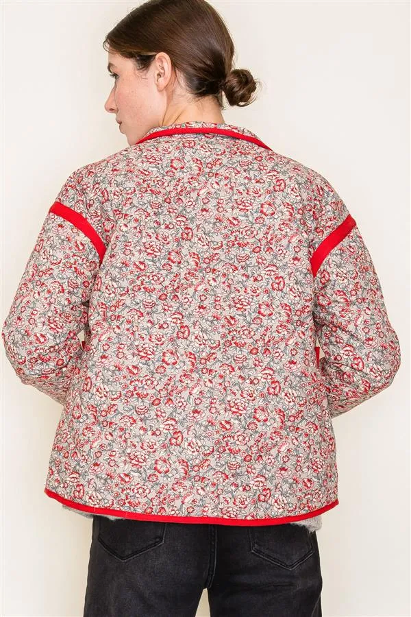 Floral Printed Quilted Jacket