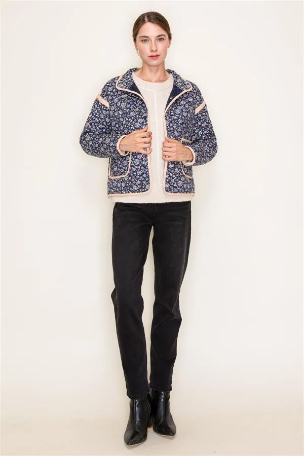 Floral Printed Quilted Jacket