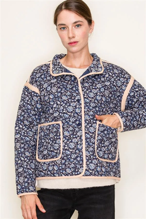 Floral Printed Quilted Jacket