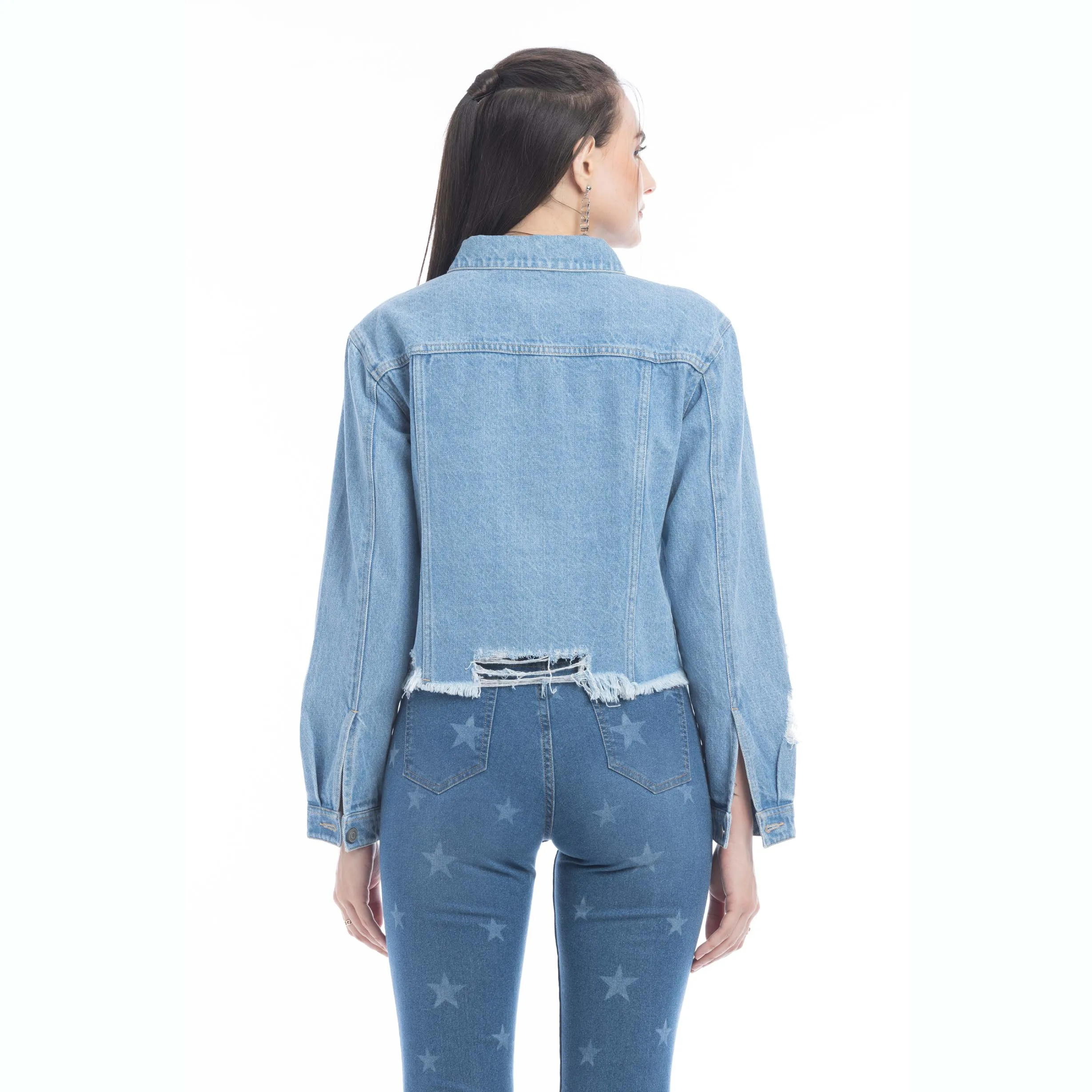 Francesca Frayed Hem Denim Jacket