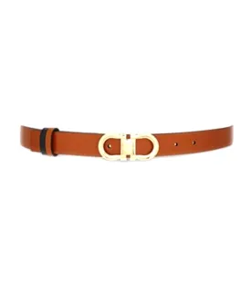 Gancini Adjustable and Reversible Belt Cognac/Black