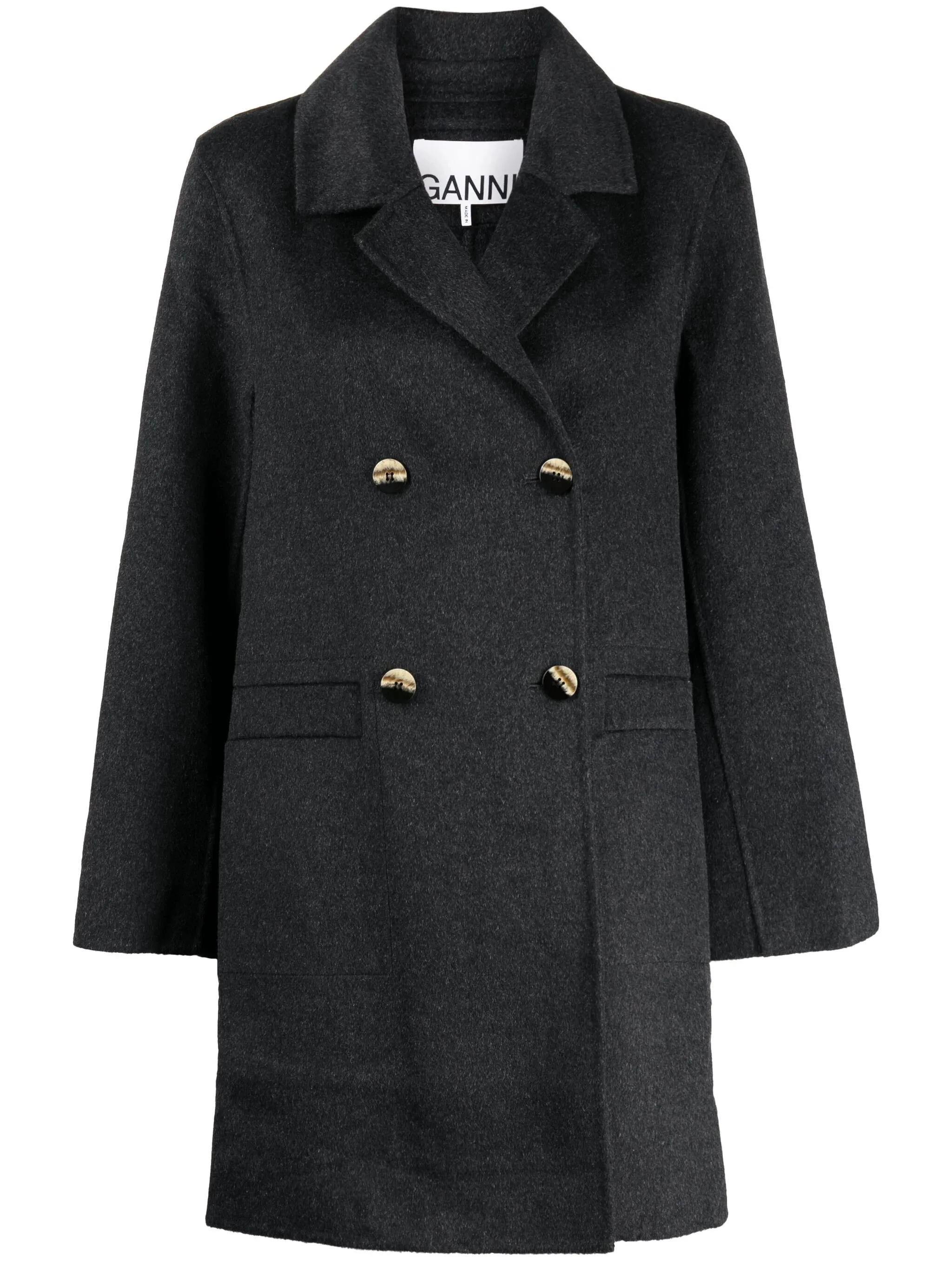 Ganni Wool-Blend Double-Breasted Coat