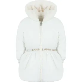 Girls White Reversible Coat