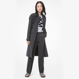 Glen Plaid Stretch-Wool Trench Coat