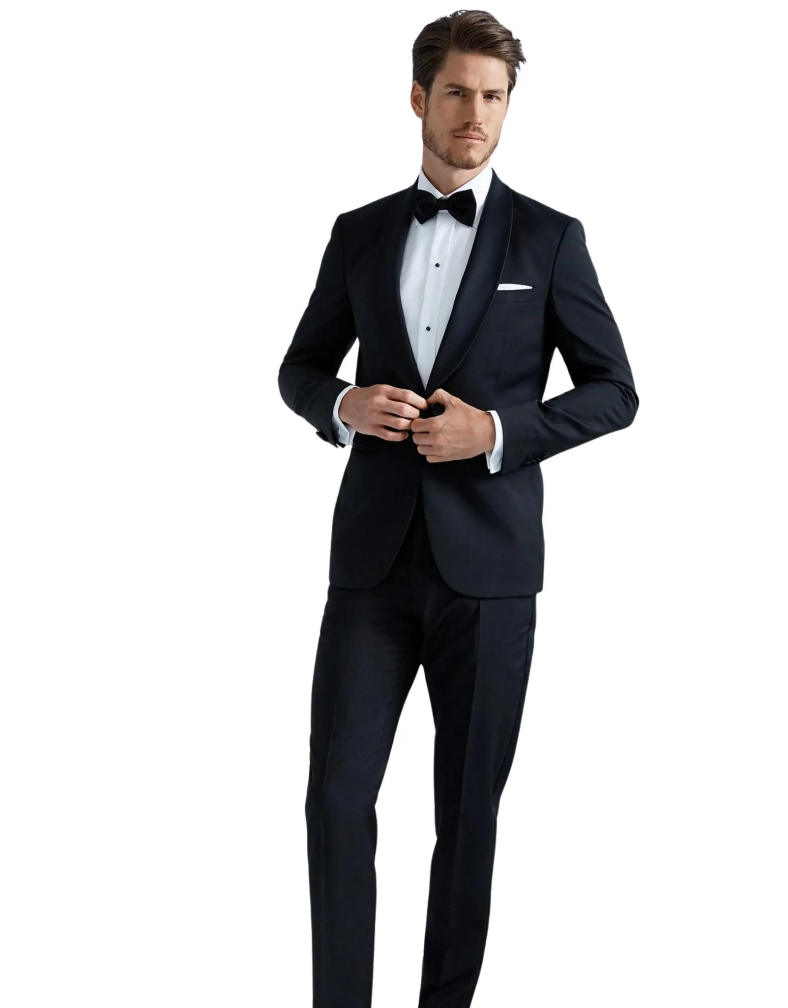 HENRY SARTORIAL Shawl Collar Dinner Suit BLACK LG