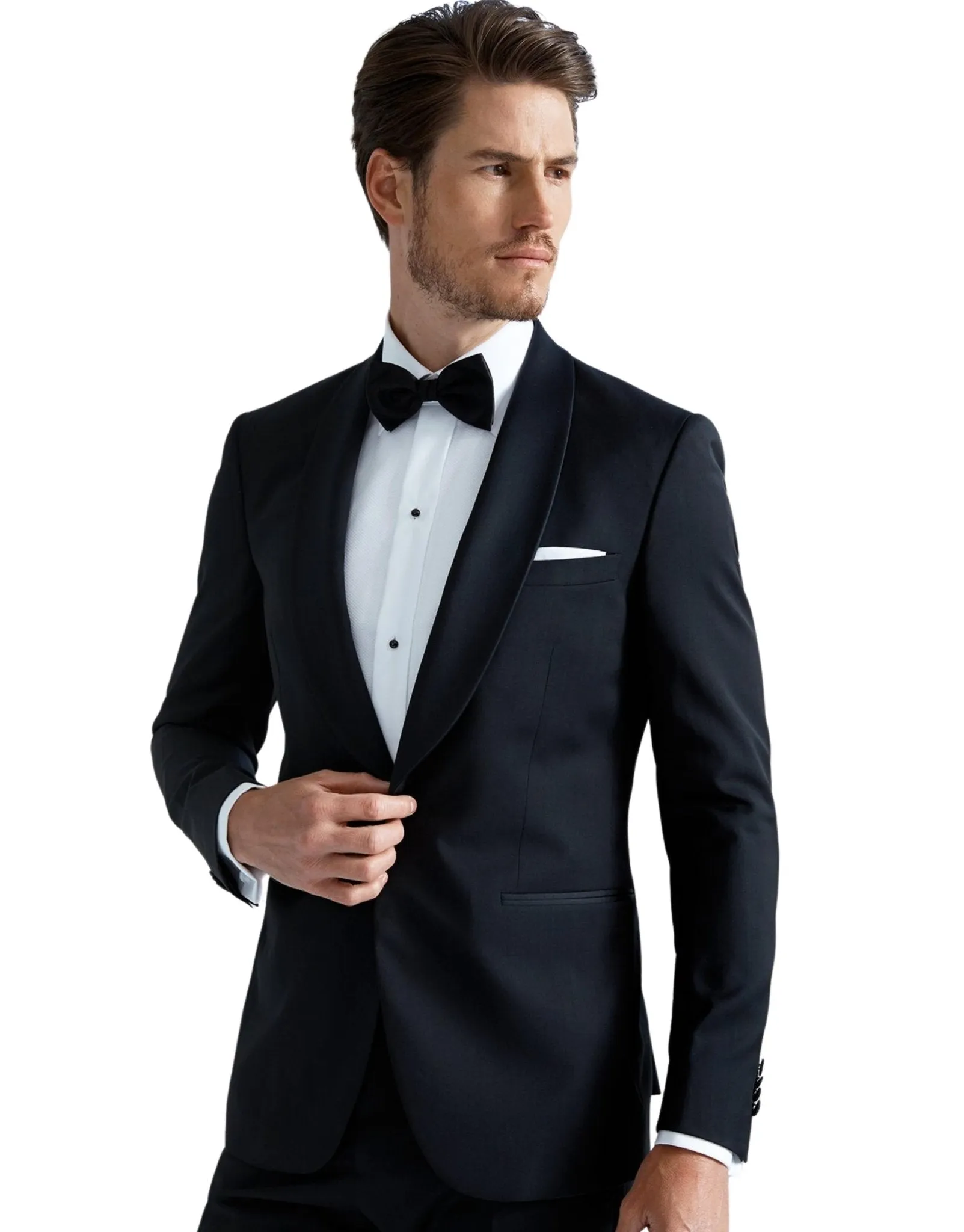 HENRY SARTORIAL Shawl Collar Dinner Suit BLACK LG