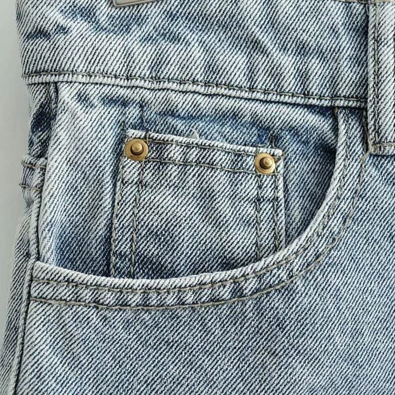 High-Waist Ripped Jean Shorts