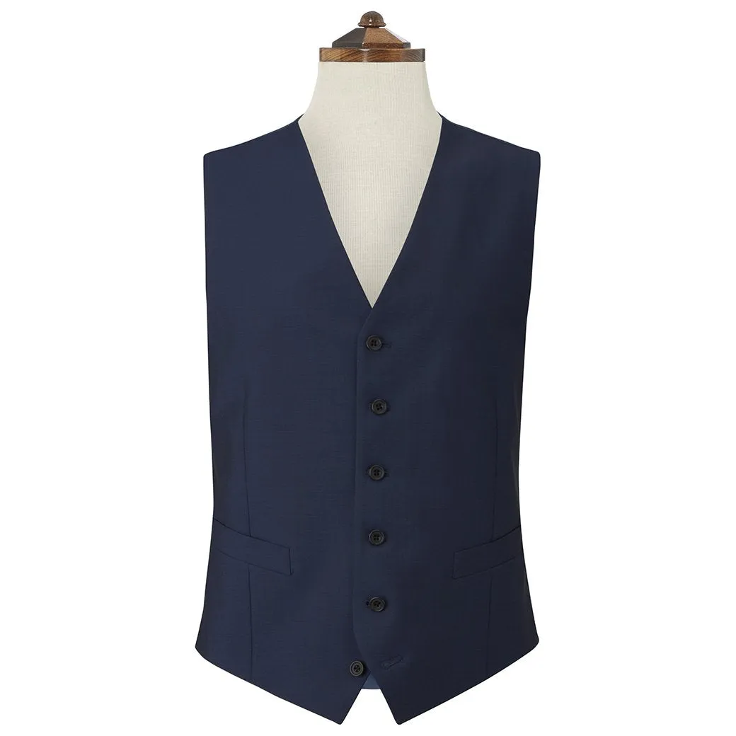 Hyde Navy Plain Weave Waistcoat