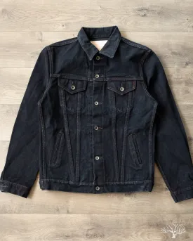 IH-526Lod - 19oz Left Hand Twill Type III Modified Denim Jacket - Indigo Overdyed Black