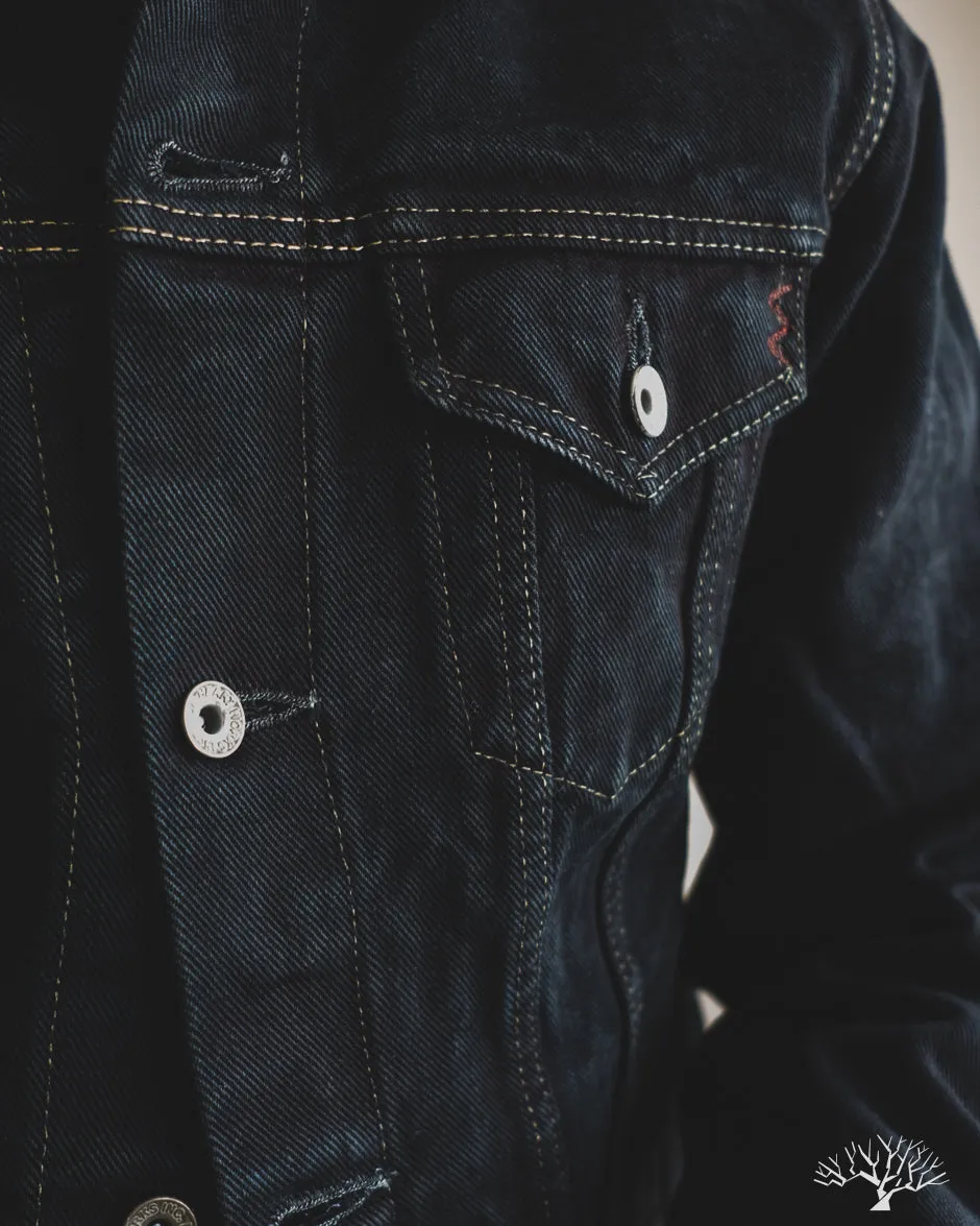 IH-526Lod - 19oz Left Hand Twill Type III Modified Denim Jacket - Indigo Overdyed Black