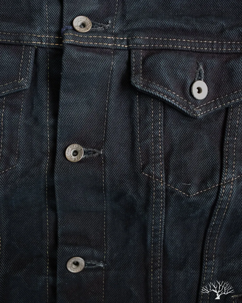 IH-526Lod - 19oz Left Hand Twill Type III Modified Denim Jacket - Indigo Overdyed Black