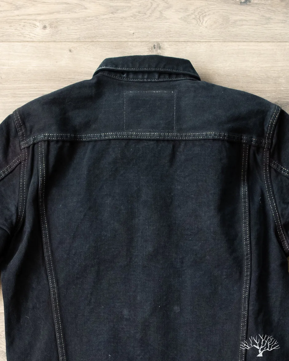 IH-526Lod - 19oz Left Hand Twill Type III Modified Denim Jacket - Indigo Overdyed Black