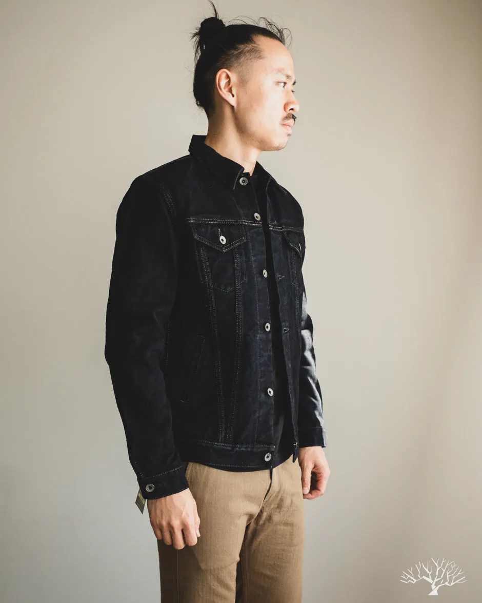 IH-526Lod - 19oz Left Hand Twill Type III Modified Denim Jacket - Indigo Overdyed Black