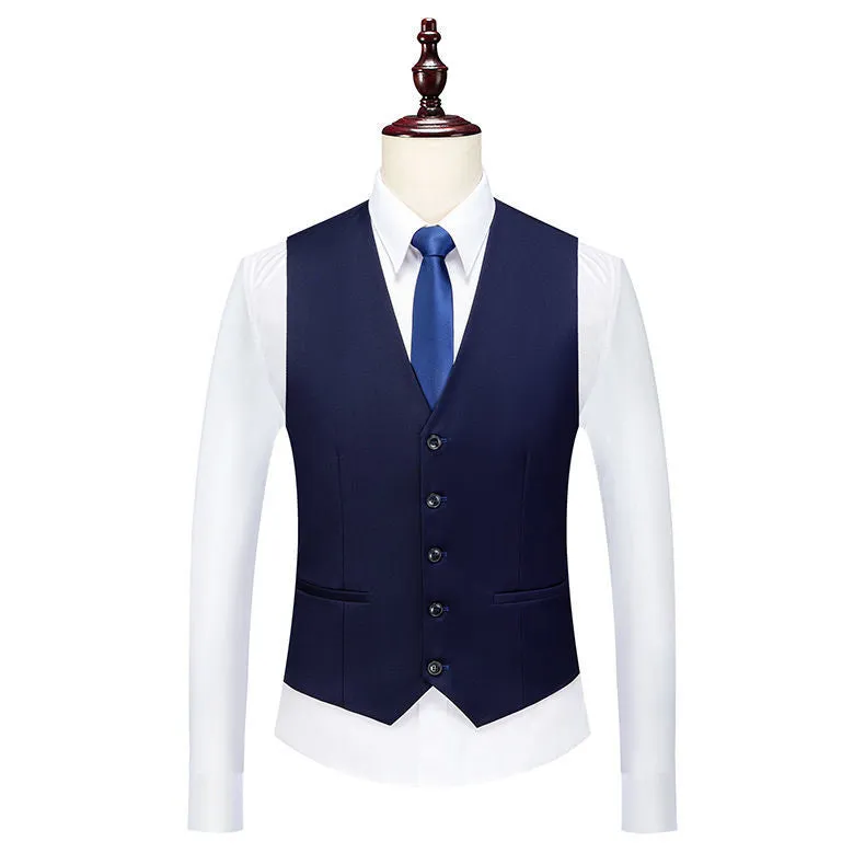 IKEARLAX  Men's Suit Set Green Fruit Collar Stage Suit Dress Host Performance Bridegroom Best Man Three-Piece Men Suit