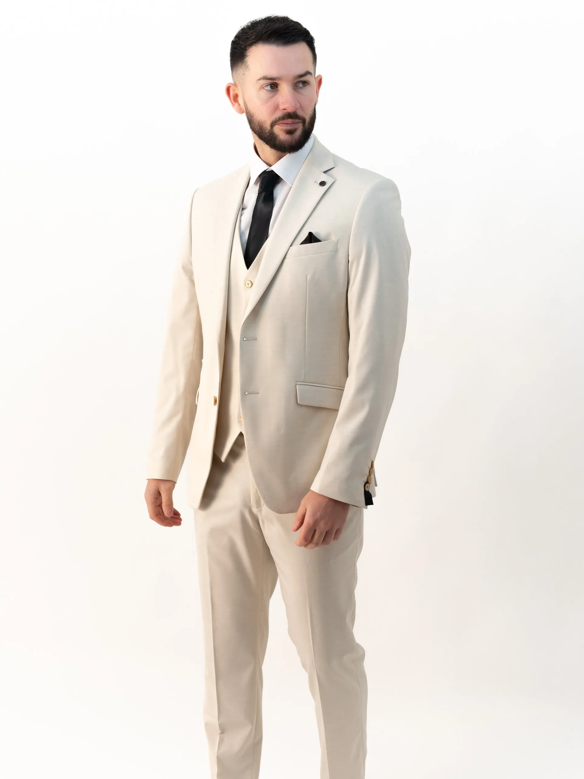 Jasper Vanilla Double Breasted Three Piece Suit