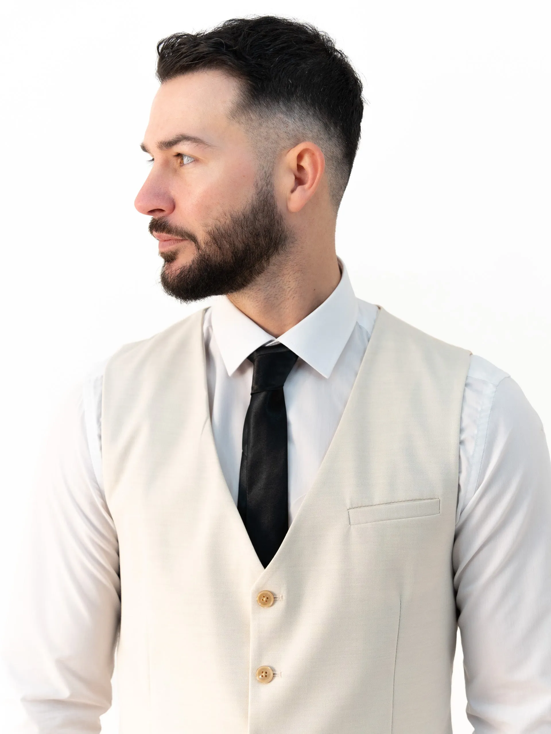 Jasper Vanilla Double Breasted Three Piece Suit