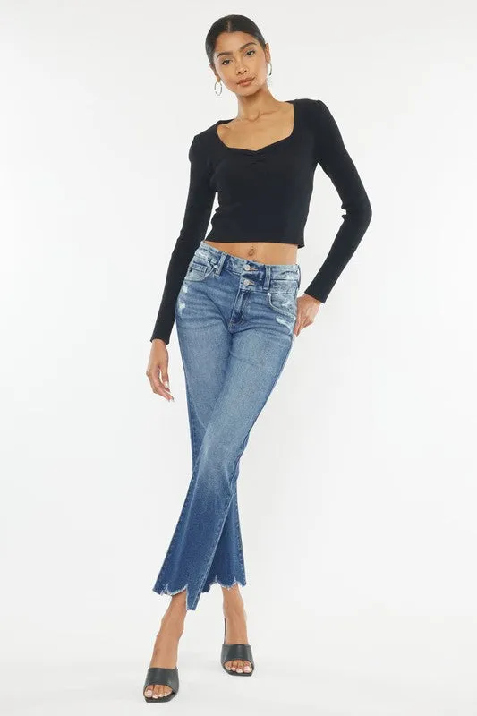 Kan Can High Rise Slim Straight Jeans