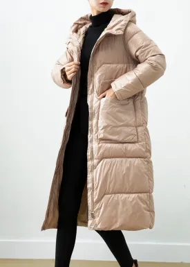 Khaki Duck Down Puffer Jacket Oversized Hooded Winter ML2454