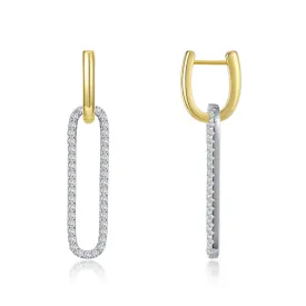 LaFonn CTTW 0.8 2-Tone Paperclip Drop Earrings