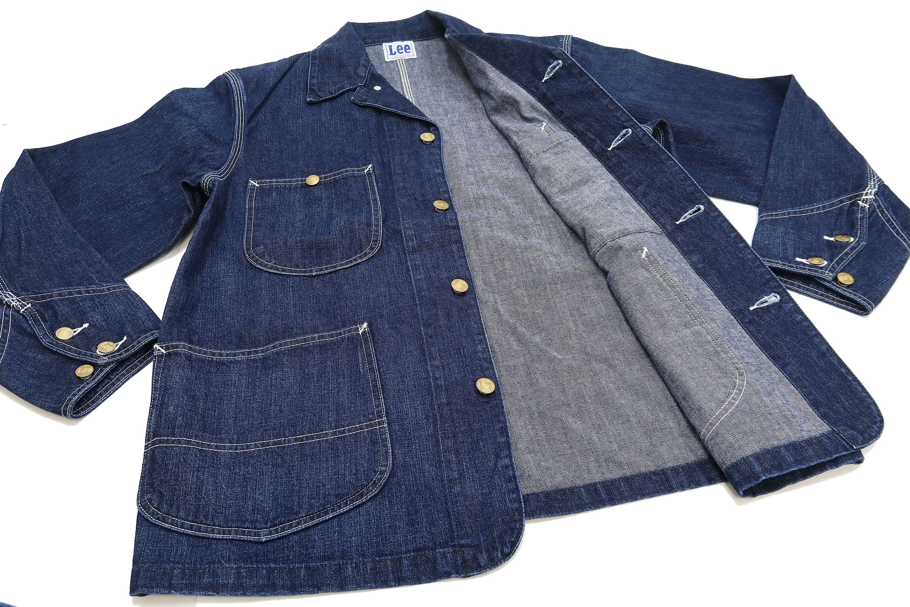 Lee Loco Jacket LT0659 Men's Chore Coat Unlined Railroad Work Jacket LT0659-336 Mid-Wash Faded Blue Denim