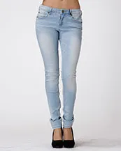 Light Wash Stretch Skinny Jeans