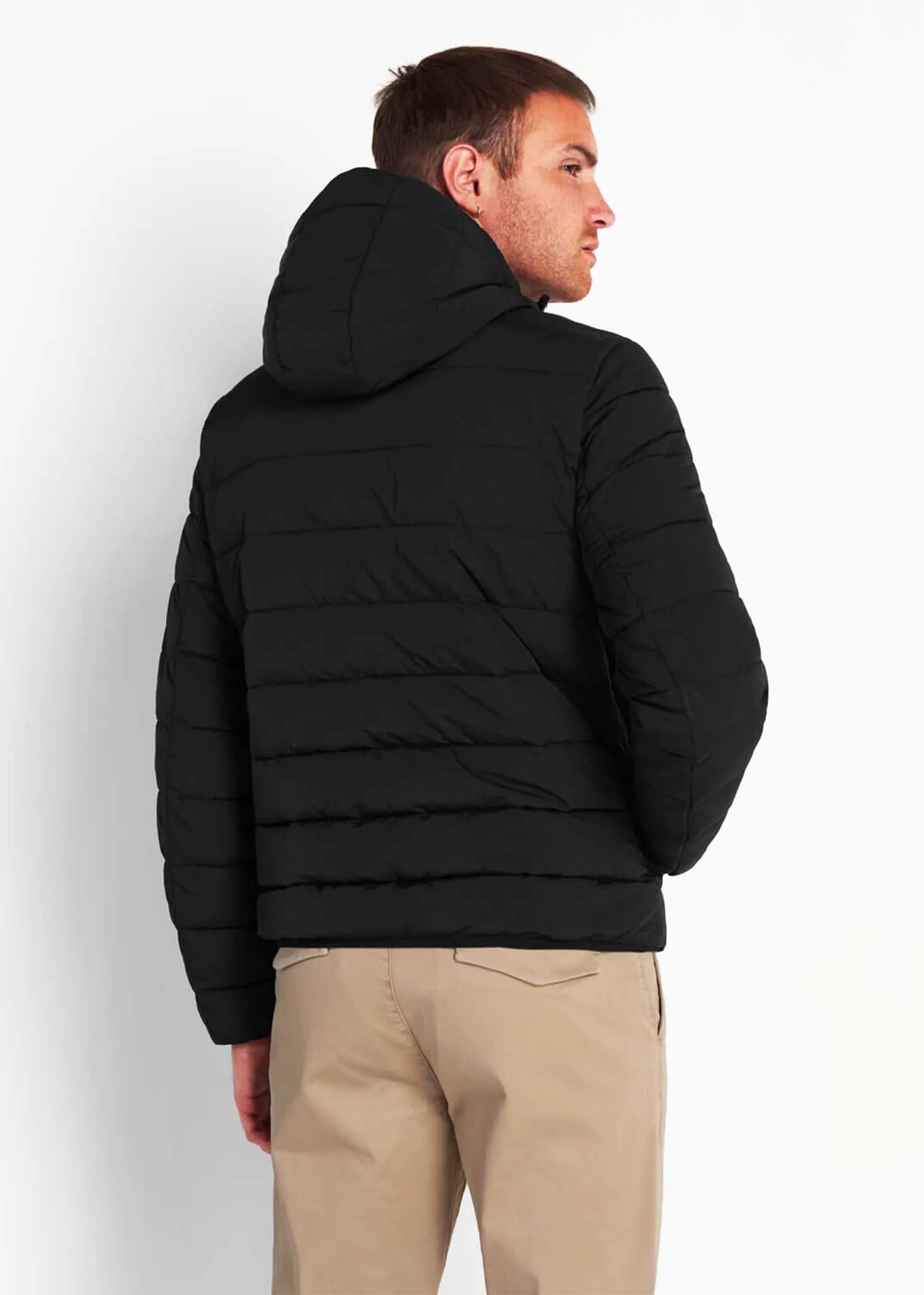 Lightweight puffer jacket - jet black