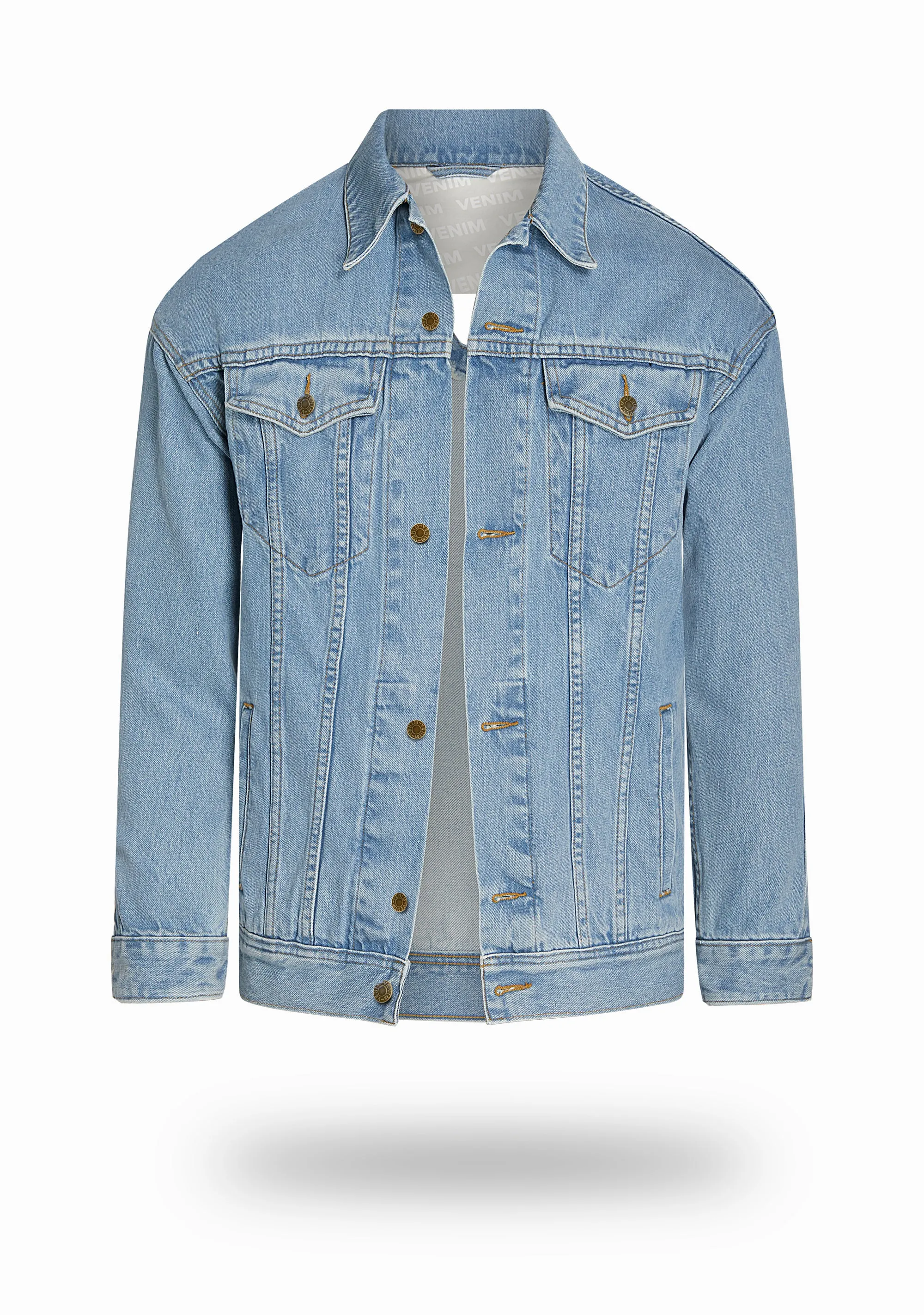 Longer Light Wash Denim Jacket