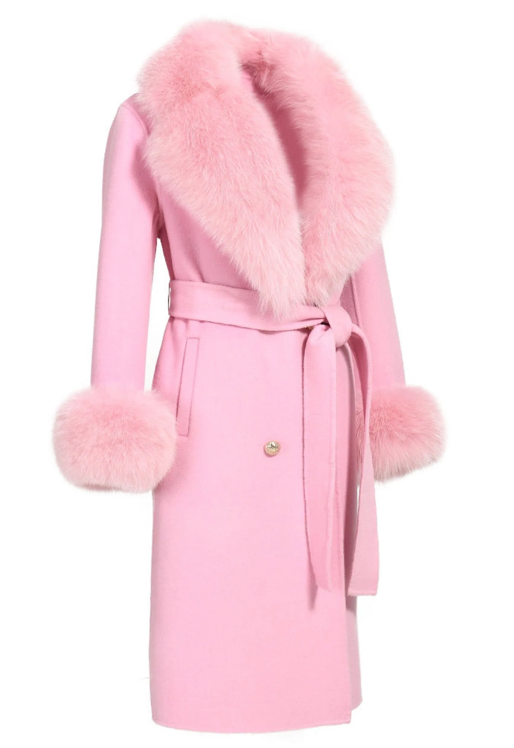 Malia Baby Pink Cashmere Coat