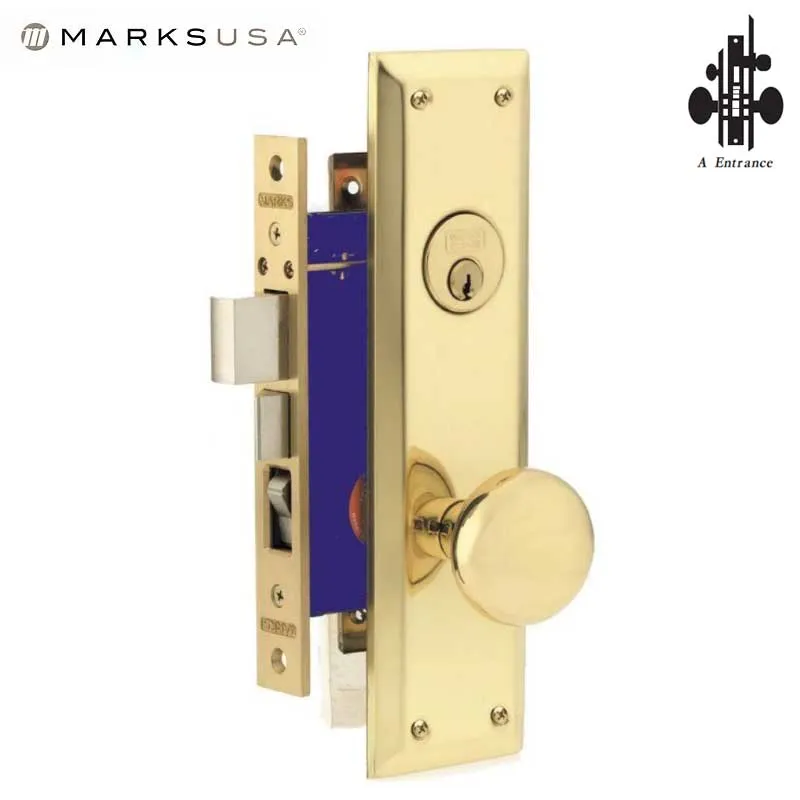 Marks USA - 71A/3 - Metro Mortise Knob Lock - U3 - 1-1/4" X 8"- Entrance - LH