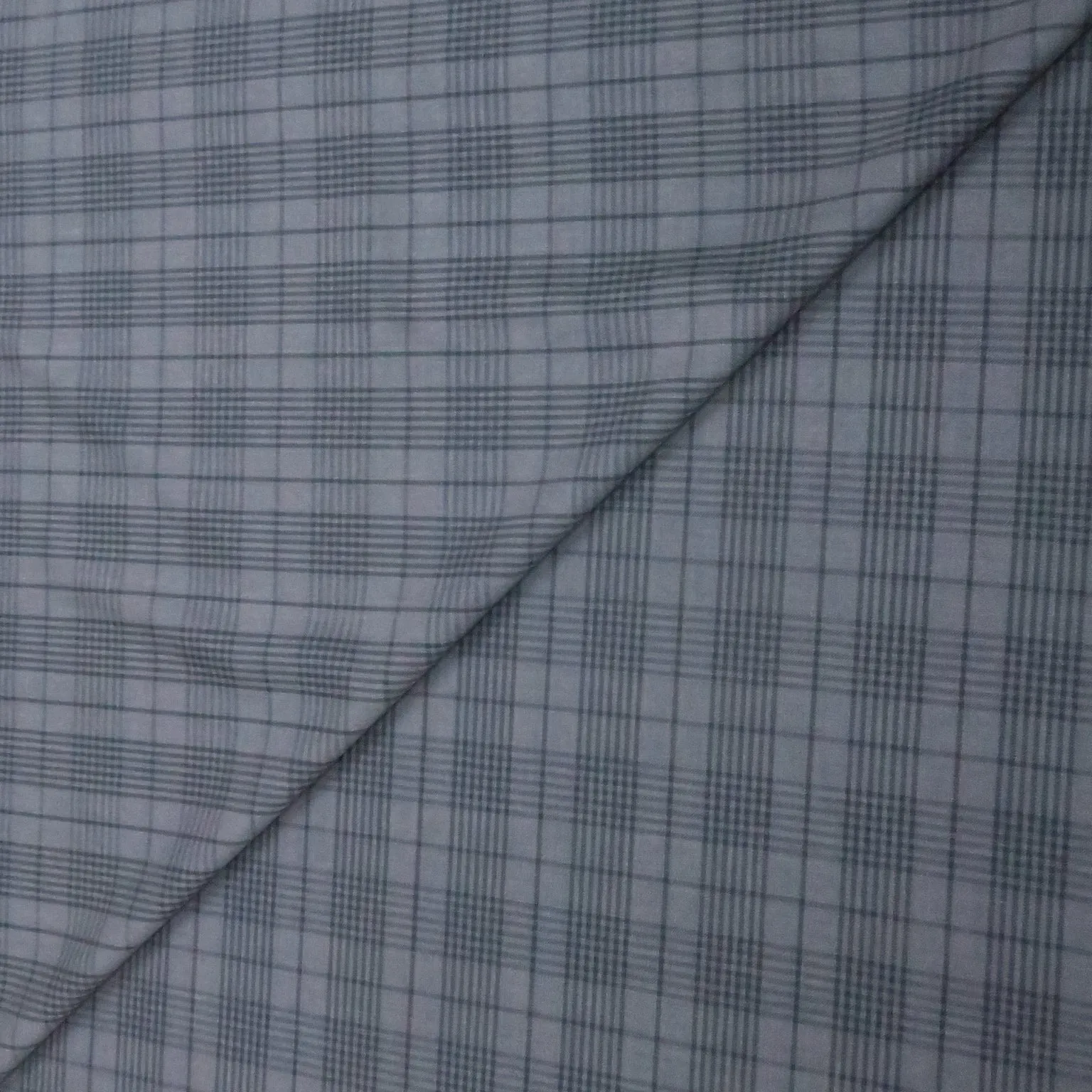 Medium Gray with Black and Windowpane Plaid 100% Wool Amadeus Dormeuil Fabric