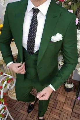 Men 3 Piece Suit Jade Green, Wedding Suit, Dinner Suit, Formal Fashion Suits Bespoke Tailoring