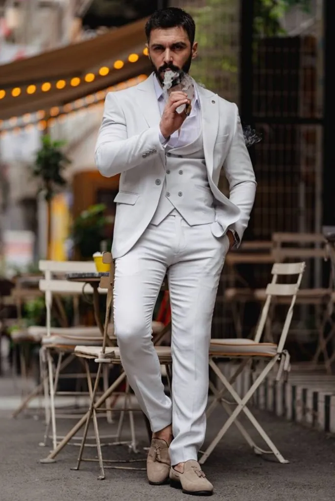 Men Grey 3 Piece Suit Dinner Suit Beach Wedding Suit Formal Slim Fit Suit Party Wear Suit Groomsmen Suit - Gift For Him