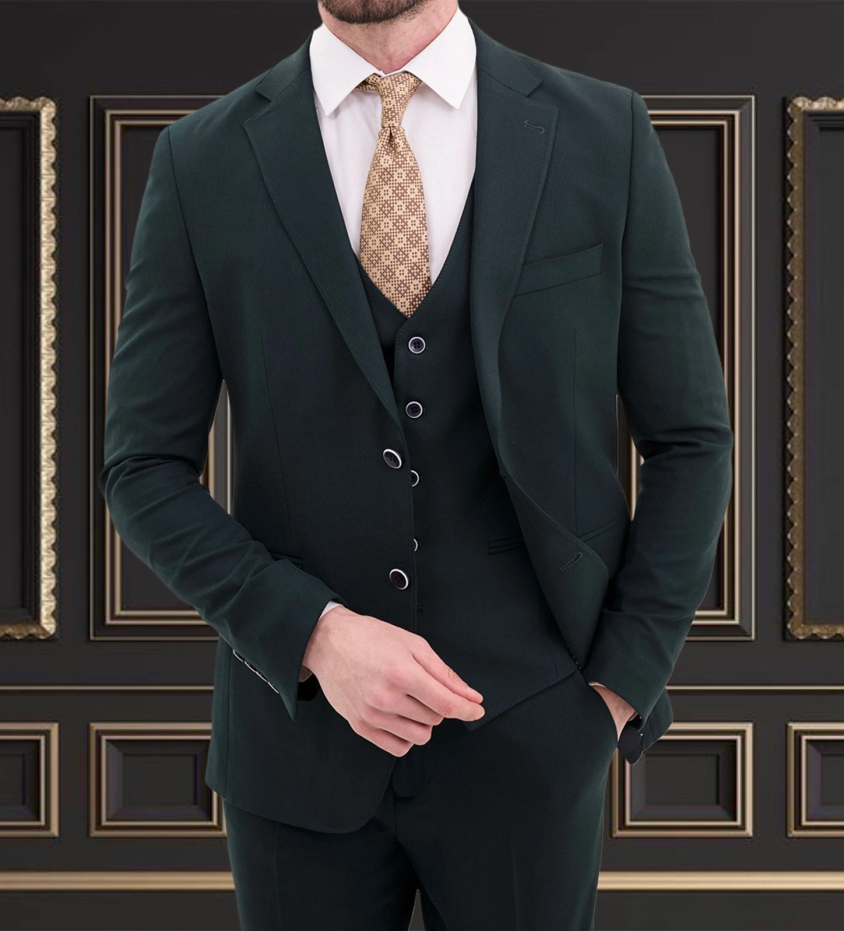 Men's Emerald Green 3-Piece Suit | Elegant Formal Wear in Hayward, CA