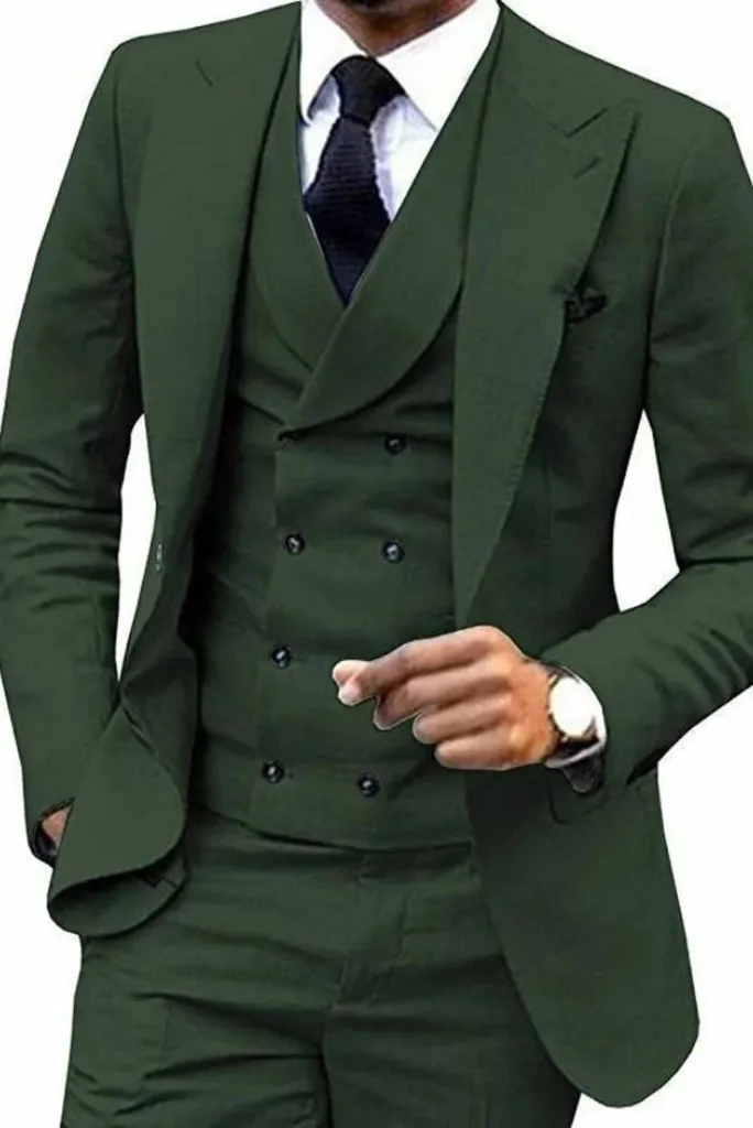 Men's Three Piece Suit Forest Green Wedding Suit Party Wear Slim Fit Suit Dinner Suit Formal Fashion Suit