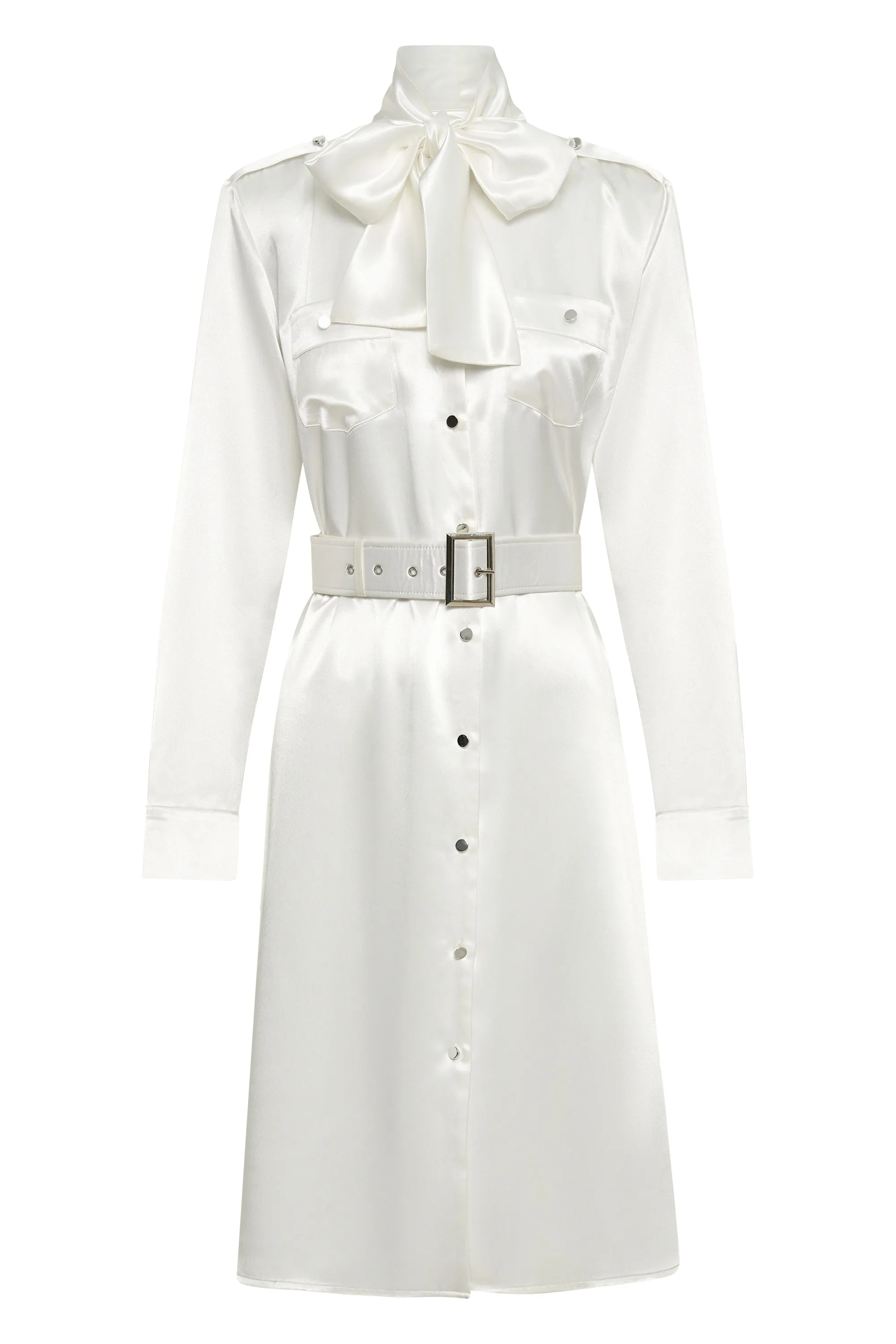 MRS JONES WHITE CHELSEA SHIRT DRESS