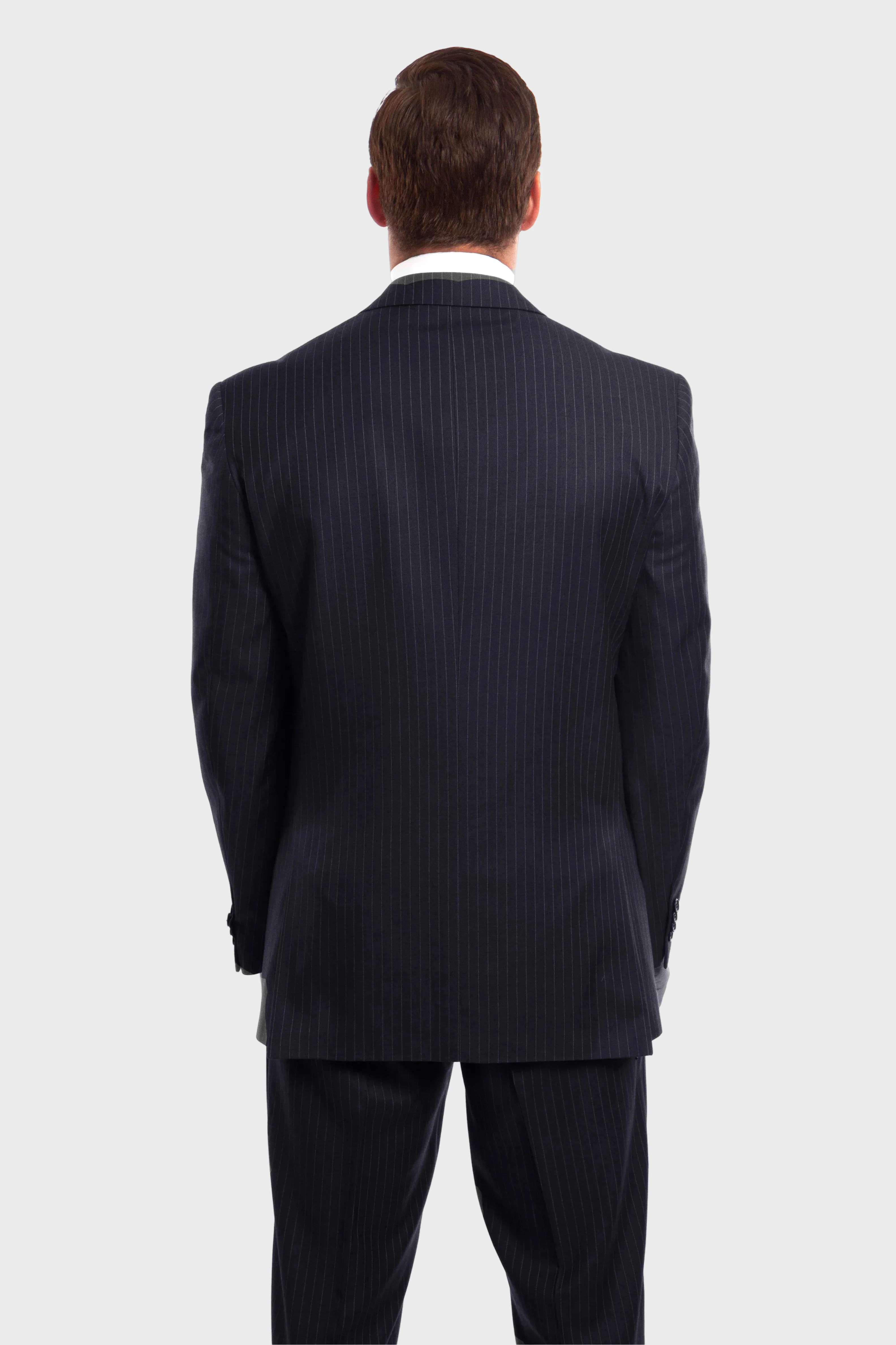 Navy Pinstripe Modern Fit 3 Piece Suit