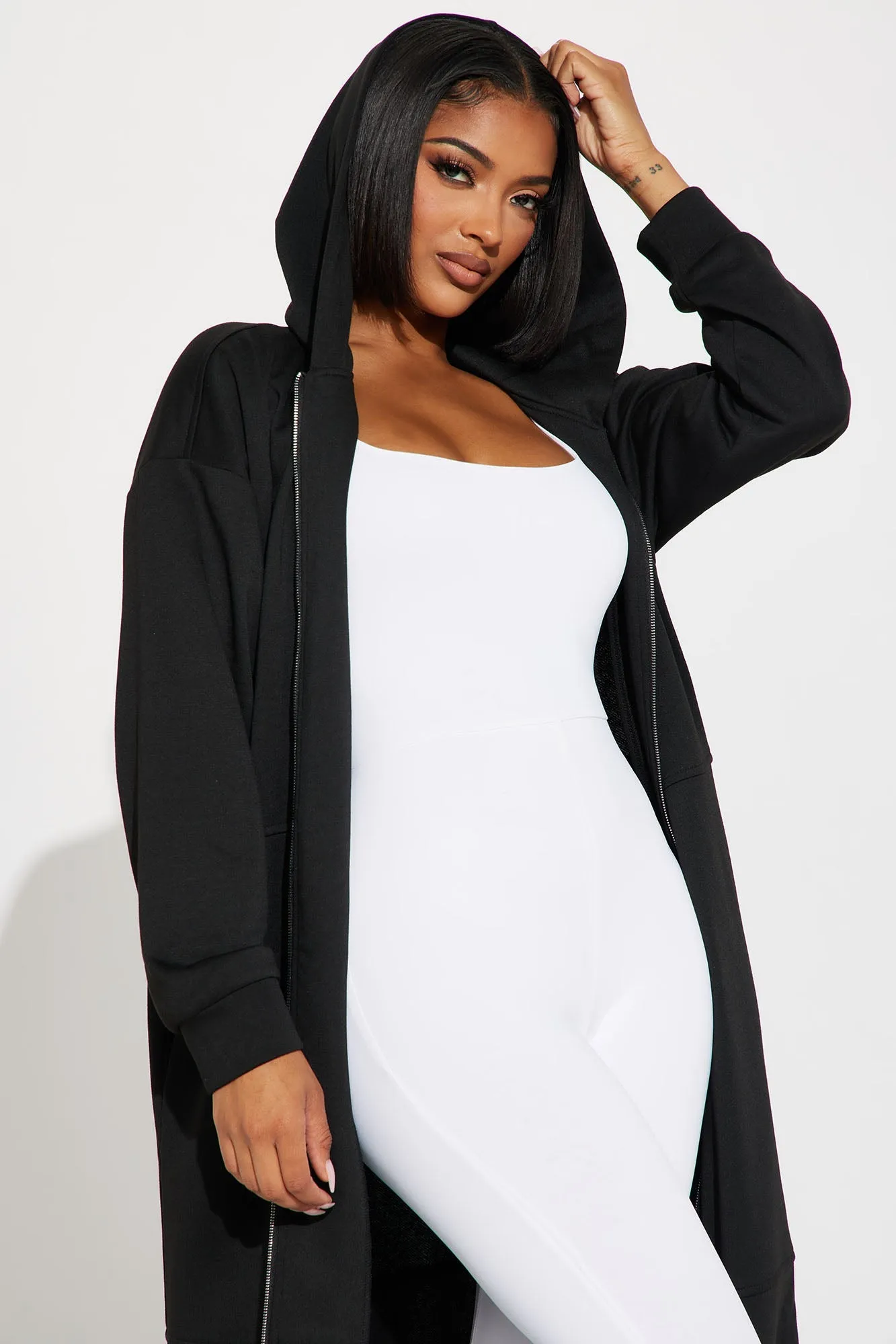 Nonstop Flights Oversized Jacket - Black