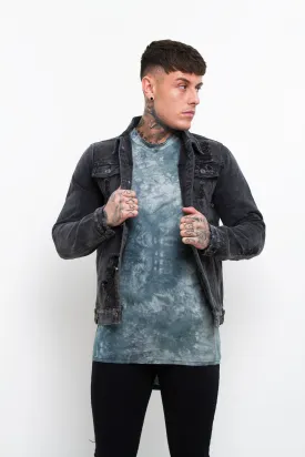 Norton Denim Jacket Washed Black With Distressing