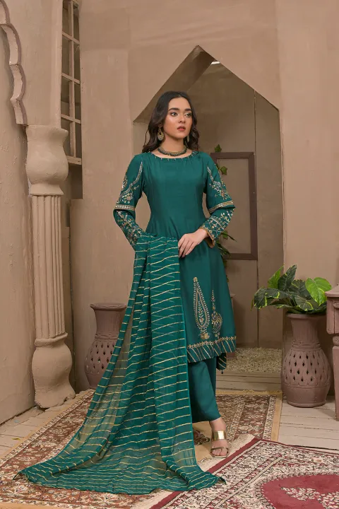 Peacock Green & Gold Formal Suit