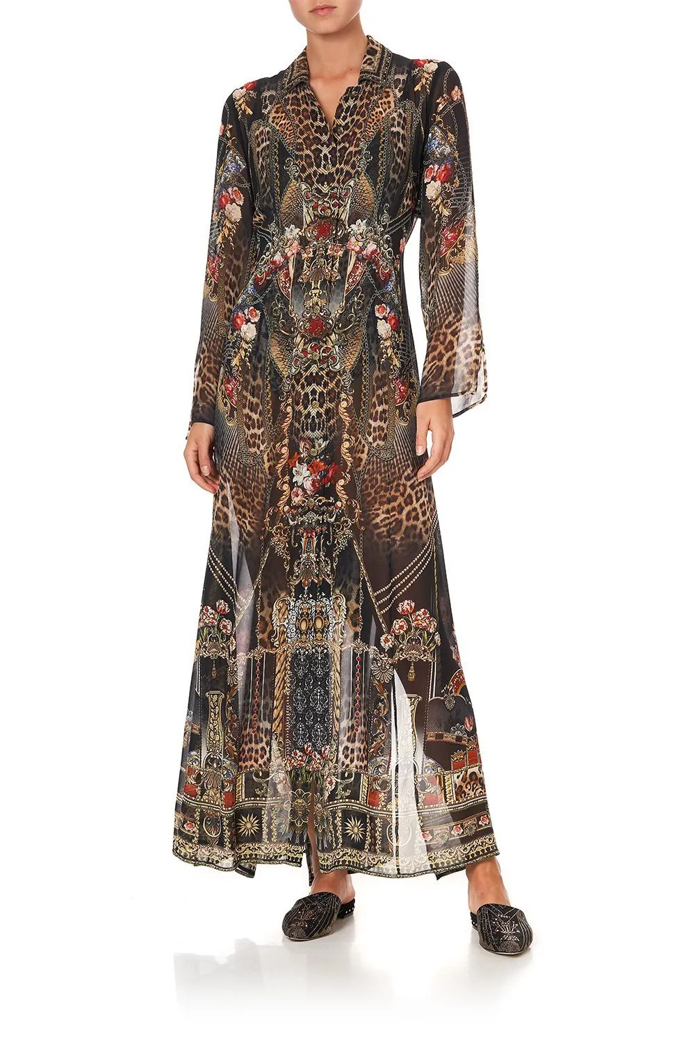 PRINTED TRENCH GOTHIC GODDESS