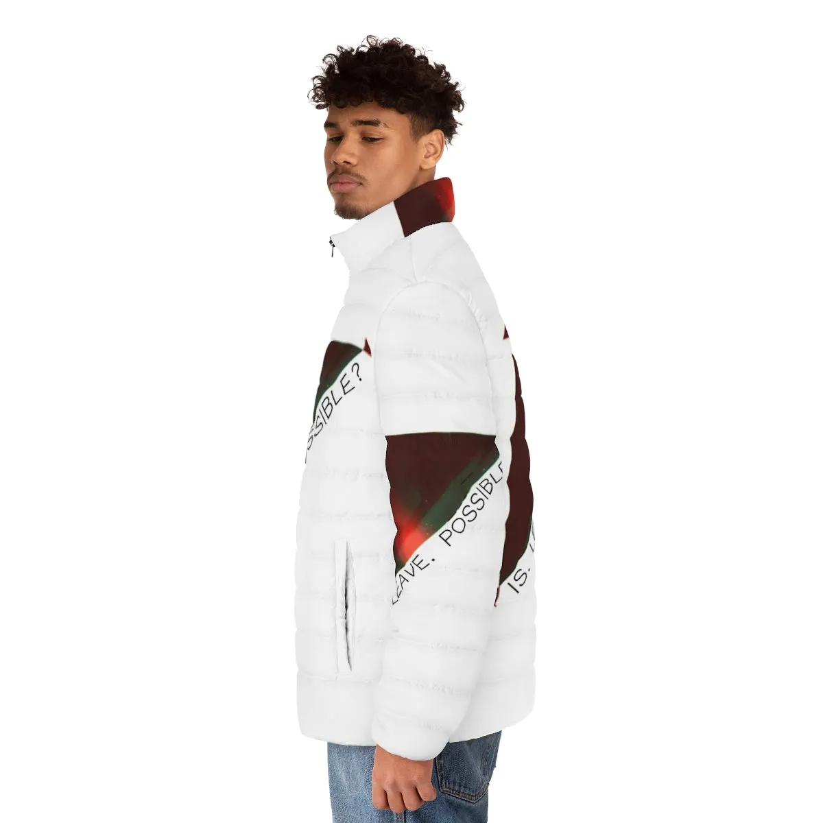 "Oxenfree 'Leave Possible' Puffer Jacket - A Stylish Tribute to the Game"