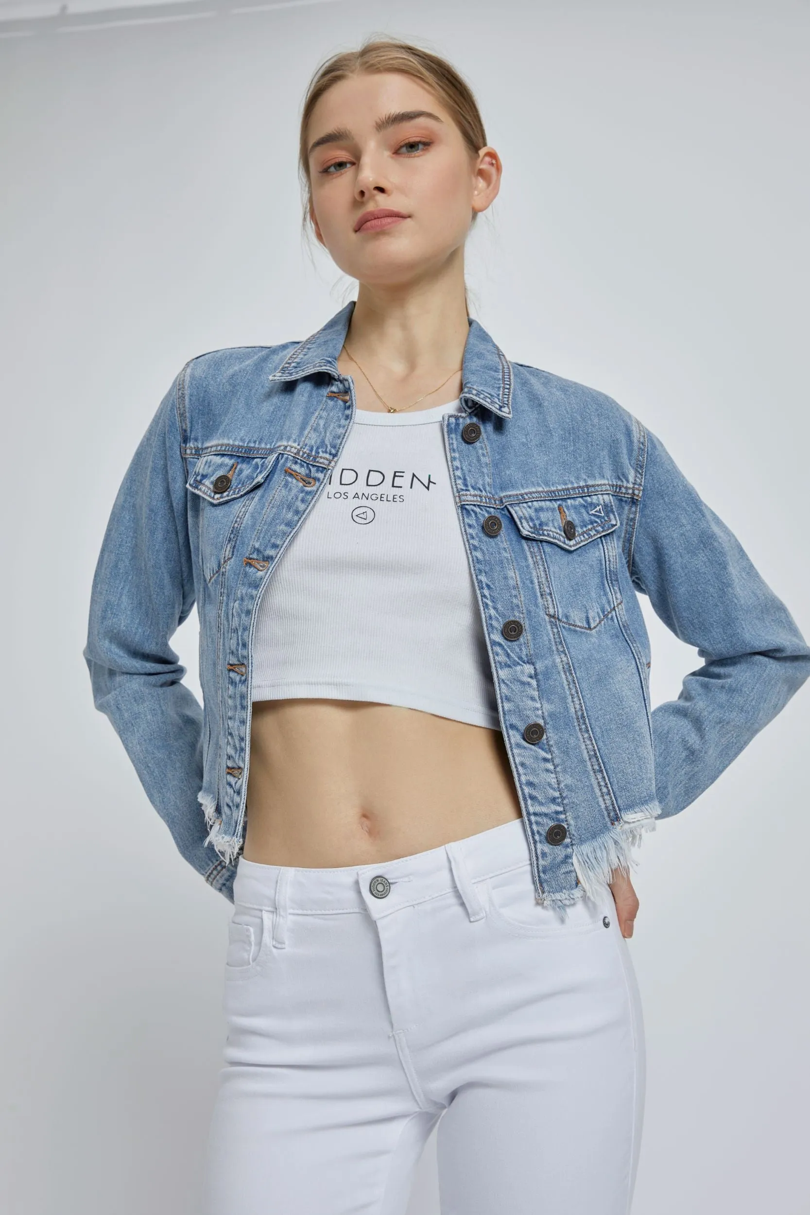 Rebel Medium Wash Classic Cropped Jacket