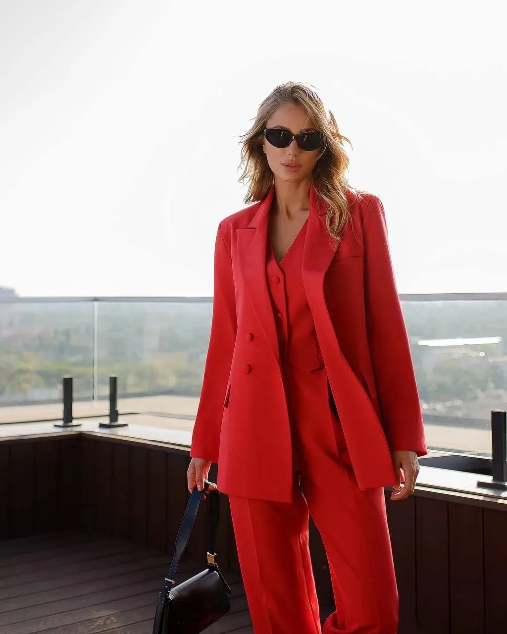 Red three piece suit "Ultra classy"