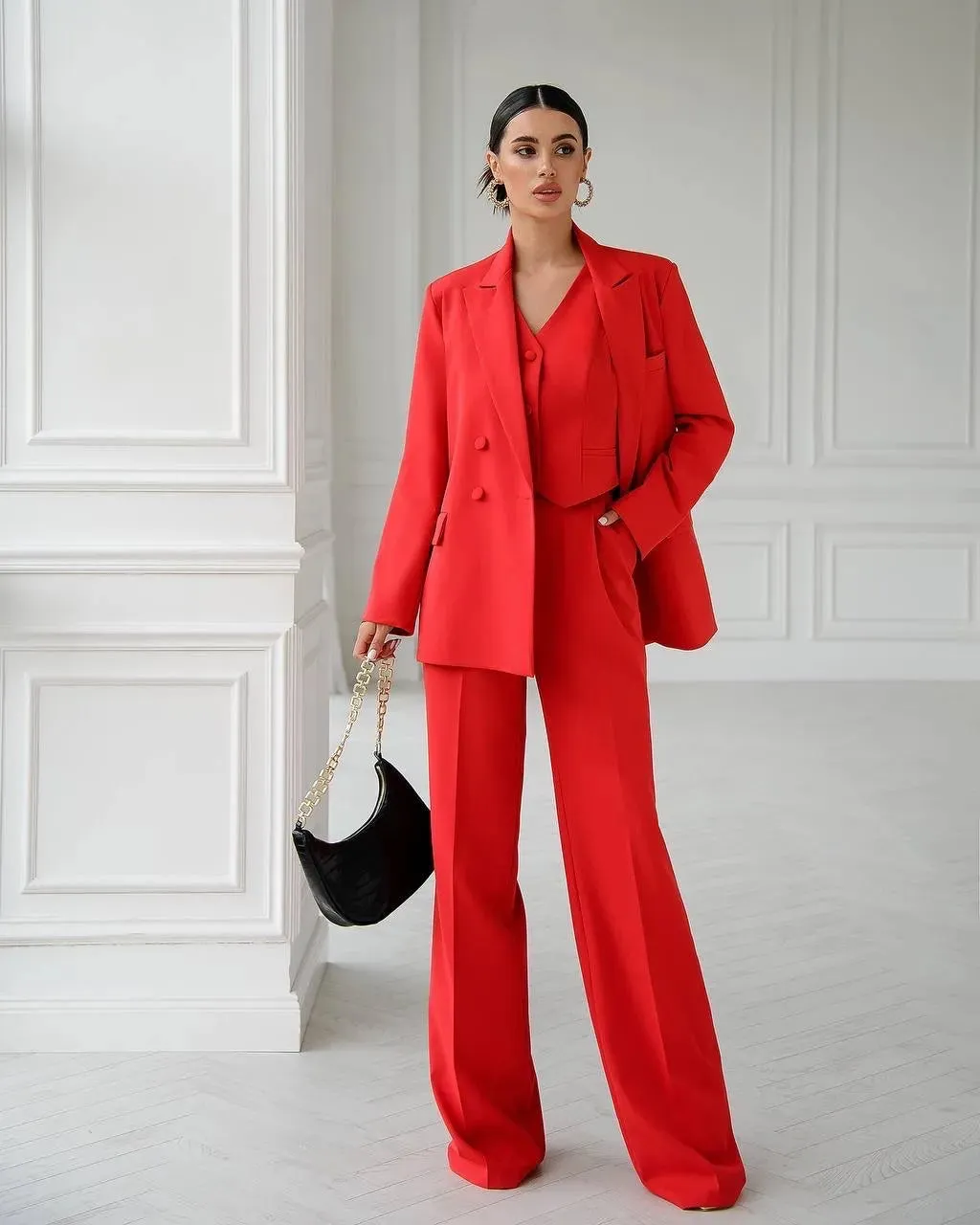 Red three piece suit "Ultra classy"