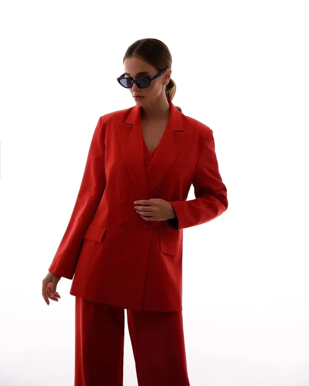 Red three piece suit "Ultra classy"