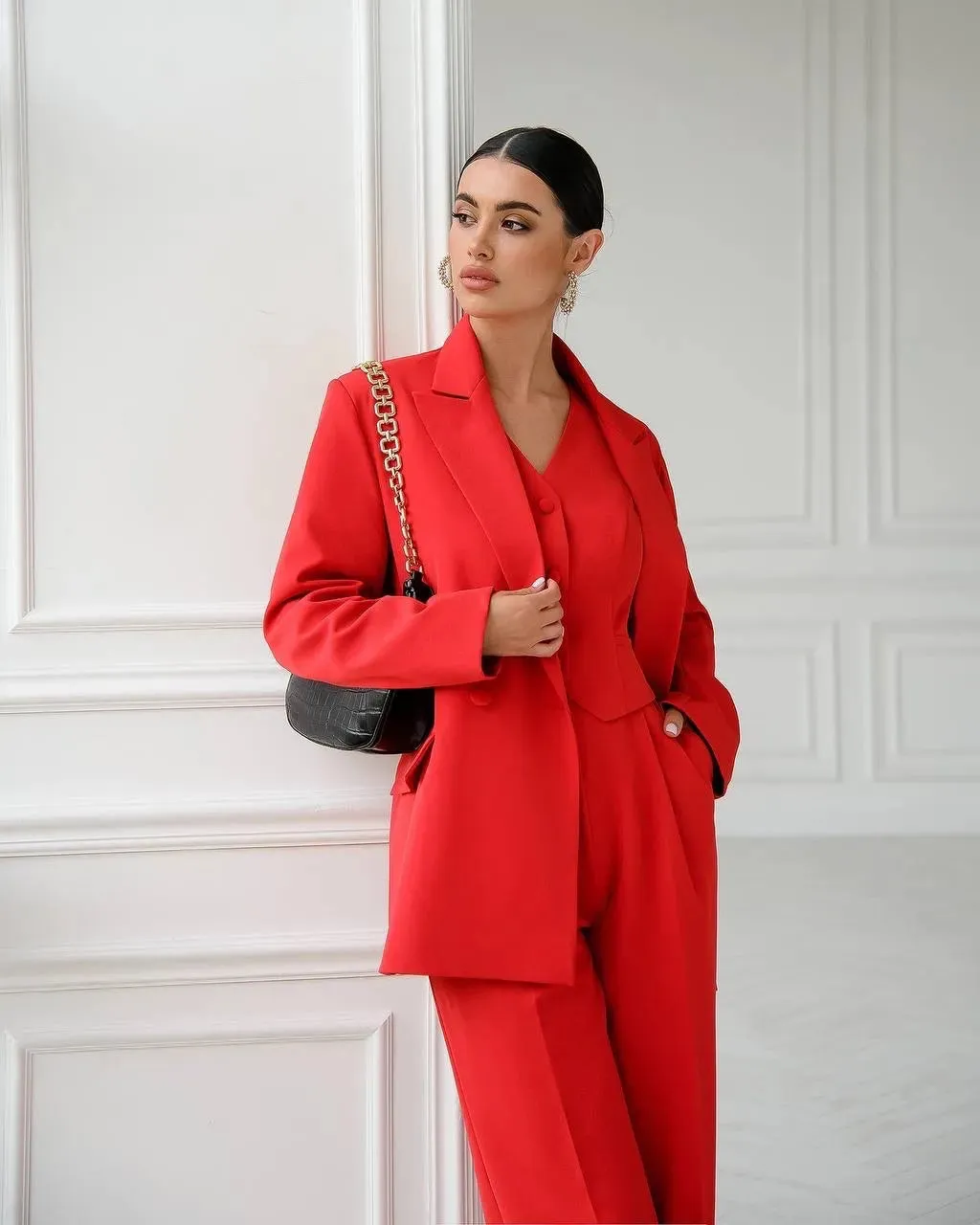 Red three piece suit "Ultra classy"