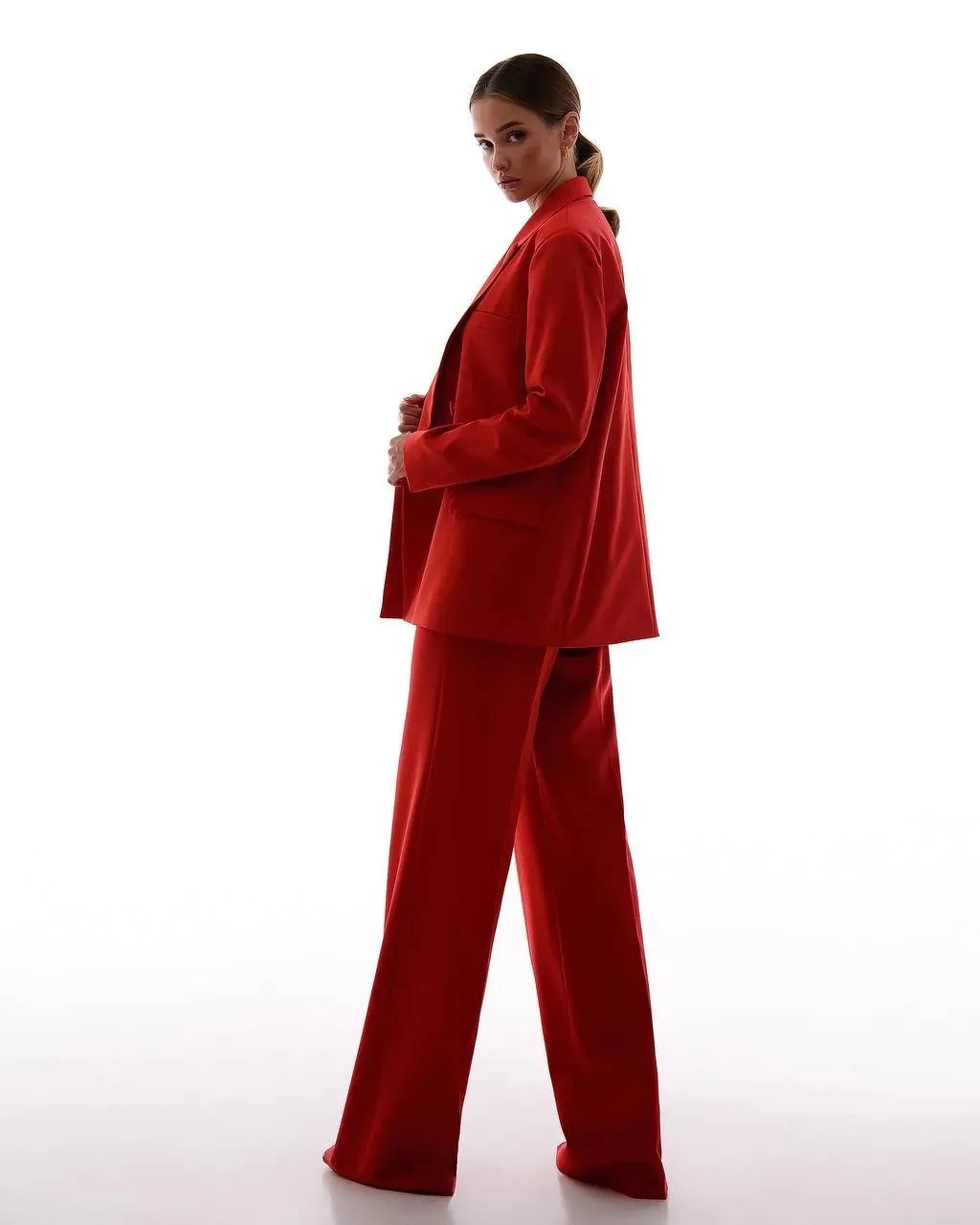 Red three piece suit "Ultra classy"